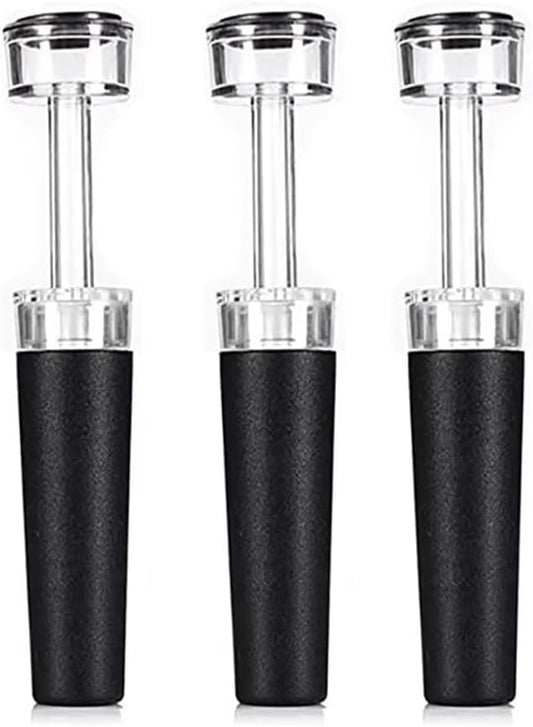 Black Silicone Stopper 1/2/3/4pcs, Wine Bottle Stopper With Built-in Vacuum, Wine Pump, Food Safety Silicone Cap, Vacuum Wine Stopper, Winery Accessories(3pcs)