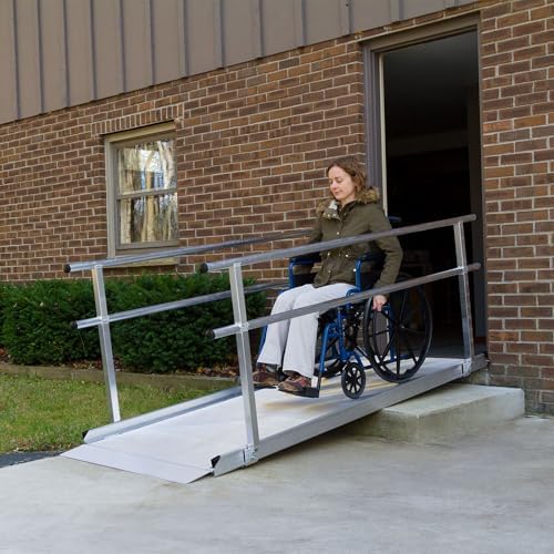 Silver Spring Aluminum Wheelchair Access Ramp with Handrails - 5' L