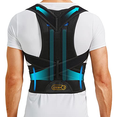 Upgraded Back Brace Posture Corrector for Men and Women - Relief for Neck, Back,and Shoulder Pain - Full Adjustable and Breathable Posture Back Brace - Improve Back Posture and Provide Lumbar Support
