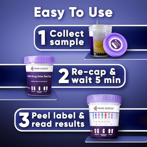 Prime Screen Urine Drug Test Cup 16 Panel Kit (AMP,BAR,BUP,BZO,COC,mAMP,MDMA,MOP/OPI,MTD,OXY,PCP,THC, ETG, FTY, TRA, K2) -[25 Pack]-CDOA-9165EFTK