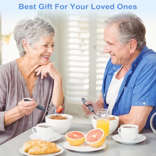 Adaptive Utensils,Weighted Utensils for Hand Tremors,Utensils for Parkinsons Patients,Elderly,Arthritis,Weak Hand Grip,Tremors&Handicapped.Stainless Steel Knife,Fork and Spoons Set (4pcs Right-Handed)