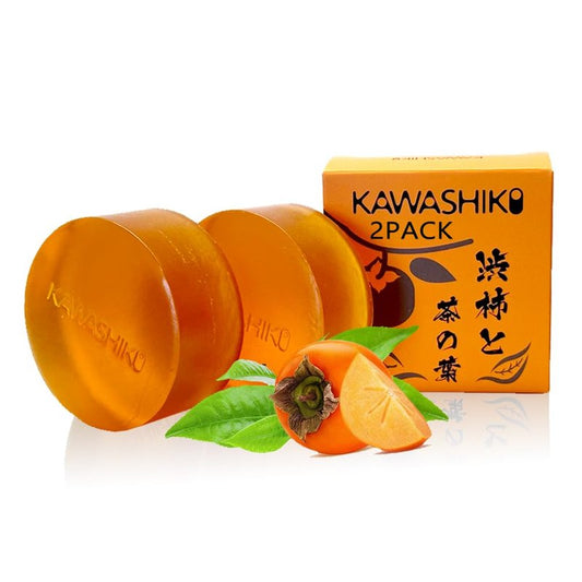 KAWASHIKI 2Pack, 100g Japanese Persimmon Handmade Soap Bar for Body, Persimmon Green Tea Helps Eliminate Old People Smell Body Odor, for Men & Women