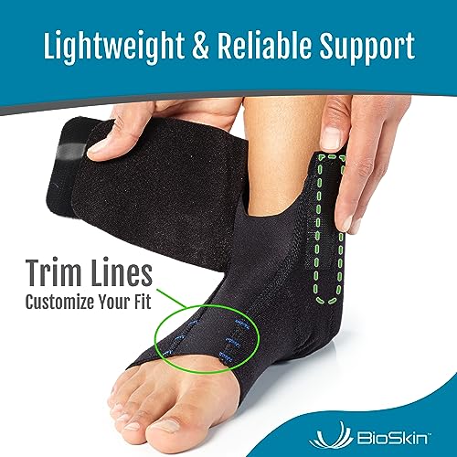 BioSkin Ankle Compression Brace with Gel Insert - Sprained Ankle, Post Injury Support Brace for Women and Men, Swollen Feet Relief, HSA or FSA Eligible (XSmall, Small)