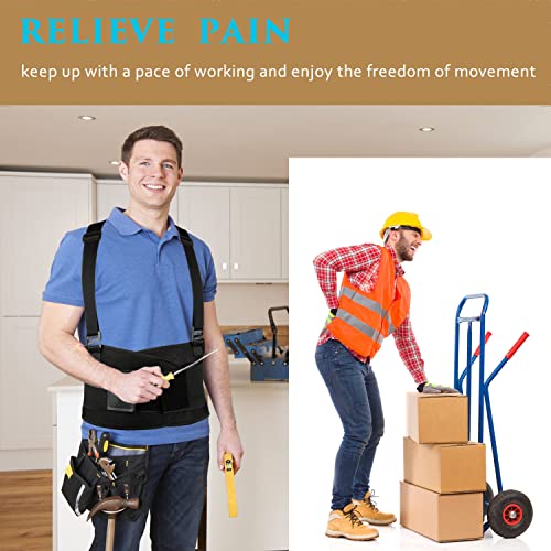 Work Back Brace - Back Support Belt for Lower Back Pain Relief, Heavy Lifting, Herniated Discs - Industrial Back Brace for Work With Shoulder Straps Fits Men and Women 6XL(65"-76")
