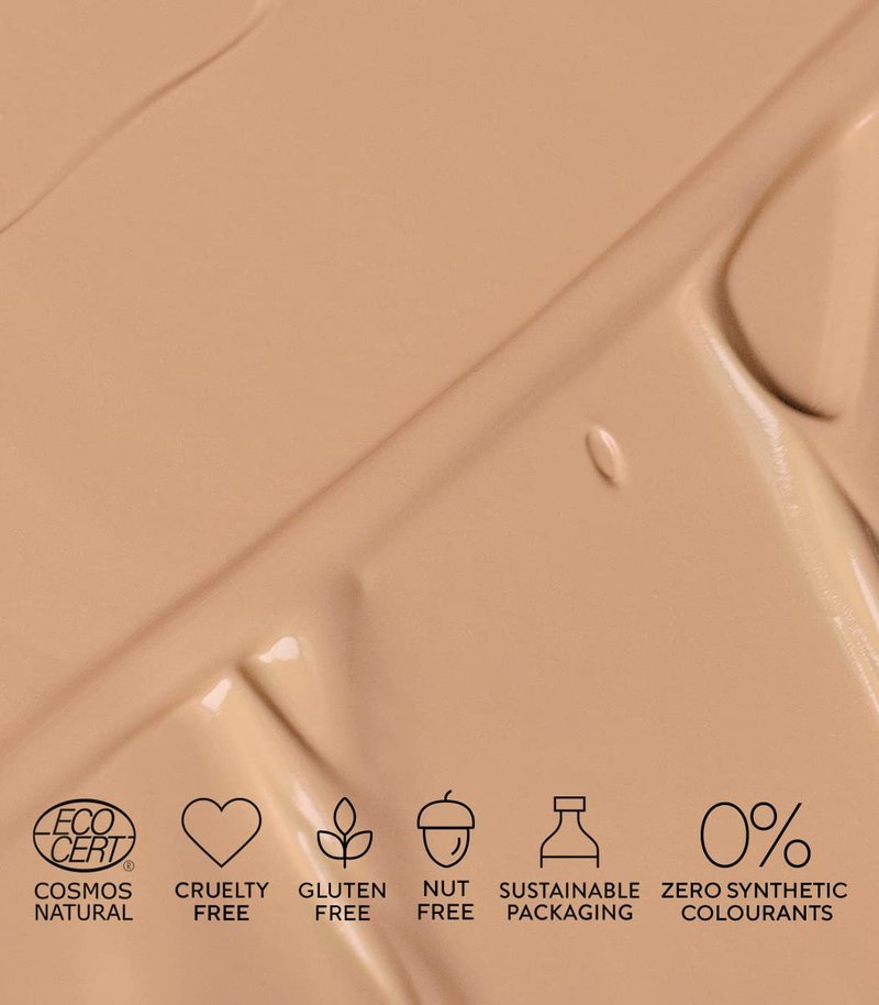 MADARA SKINONYM Semi-Matte Peptide Foundation Shade 35 True Beige 30 ml, Liquid Mineral Foundation with Hyaluronic Acid, Buildable Medium Coverage, Natural Finish for Mature Skin, ECOCERT Certified