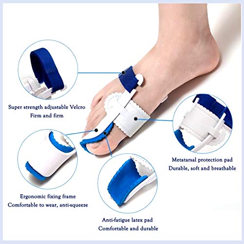 Bunion Corrector Brace for Pain Relief, Hallux Valgus Corrector & Big Toe Joint Support – Adjustable Night Splint for Men and Women, Comfortable Bunion Valgus Protective Cover (2Pcs)
