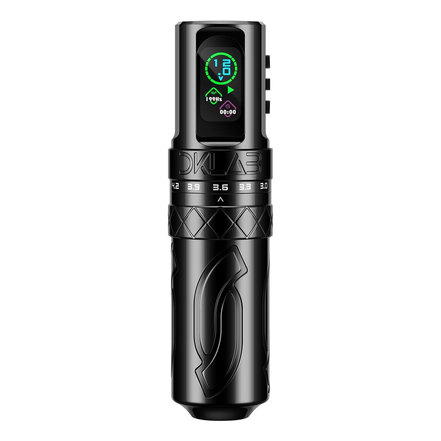 DKLAB Mizar Tattoo Pen Machine,Rotary Tattoo Gun Kit Load Strong Japanese Coreless Motor,Stroke Adjustable Start from 2.7mm to 4.5mm,2 Pieces of 1800mAh Battery Pack (Black)