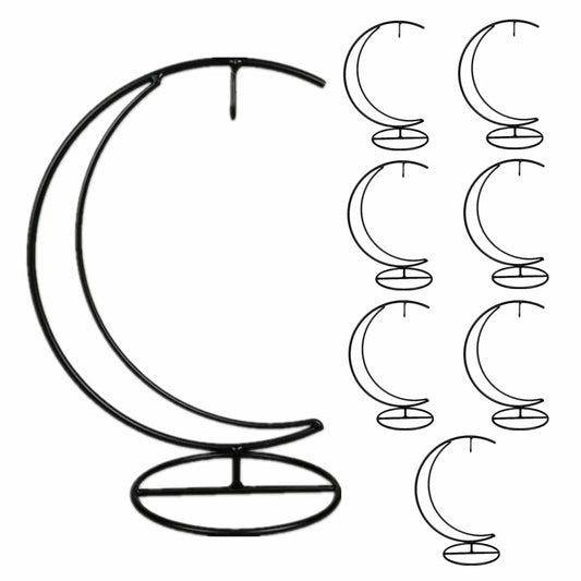Aebor 8pcs Ornament Display Stand, Moon Shaped Iron Hanging Stand Rack Holder for Home Wedding Decoration, Hanging Glass Globe and Witch Ball(Without Glass Bottle) (8)
