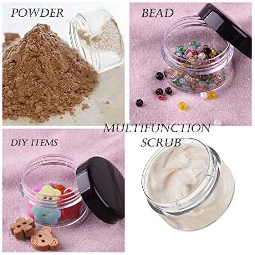 ZEJIA Polypropylene 5 Gram Cosmetic Containers 50pcs Sample Jars Tiny Makeup Sample Containers with lids (Black)