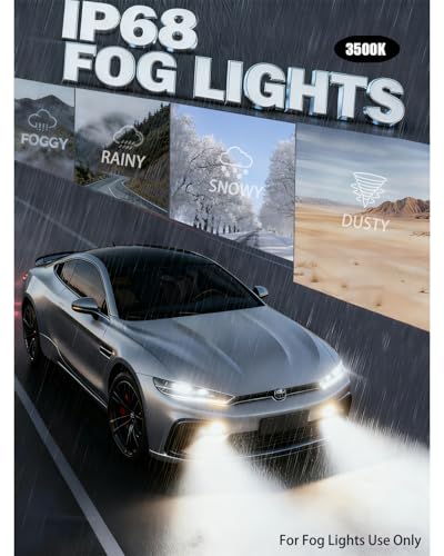 Termitor H11/H9/H8 Bulbs, 50,000LM 10X Ultra-Brightness, Real 1:1 Halogen Mini Size, 6500K Cool White H11 Fog Light Conversion Kits, 10-Year Extended Lifespan, Plug and Play, Pack of 2