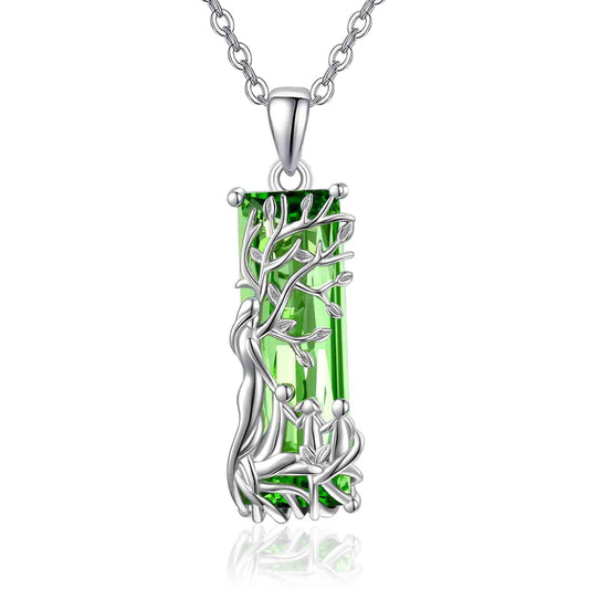 AENEAS Valentines Day Gifts for Women Her Tree of Life Necklaces for Women Sterling Silver Family Tree of Life Pendant Green Crystal Jewelry Christmas Gifts for Women Wife Grandma