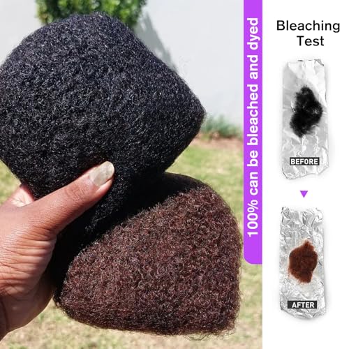 Tight Afro Kinky Bulk Human Hair for Dreadlock Extensions 100% Human Hair,150g 5 Packs 12 Inches Long,Natural Black #1B,Repair Extensions,Making Locs or Braids, with Needles and Hairpin