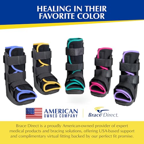 Brace Direct Kids Medical Walking Boot – Pediatric Fracture Boot for Broken Foot, Ankle Sprain & Post-Op, Pink (Small, up to US Kids 8.5K)