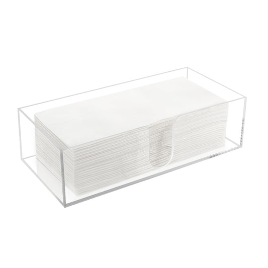 Acrylic Countertop Paper Towel Dispenser, Bathroom Paper Towel Holder, Clear Acrylic Napkin Holder (3mm Acrylics) Multifold C-Fold, Z-Fold, Trifold Paper Hand Towel Dispenser for Bathroom Toilet