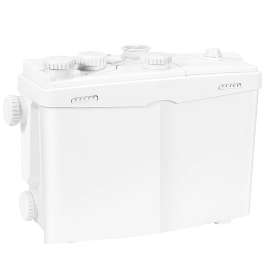 1200W Utility Sink Pump with Blade PCB Function Under Sink Pump Upflush to 39.4FT 2800GPH with 4 Water Inlets 2 Outlets Macerating Toilet System for Sink Shower Washing Machine Kitchen Basement