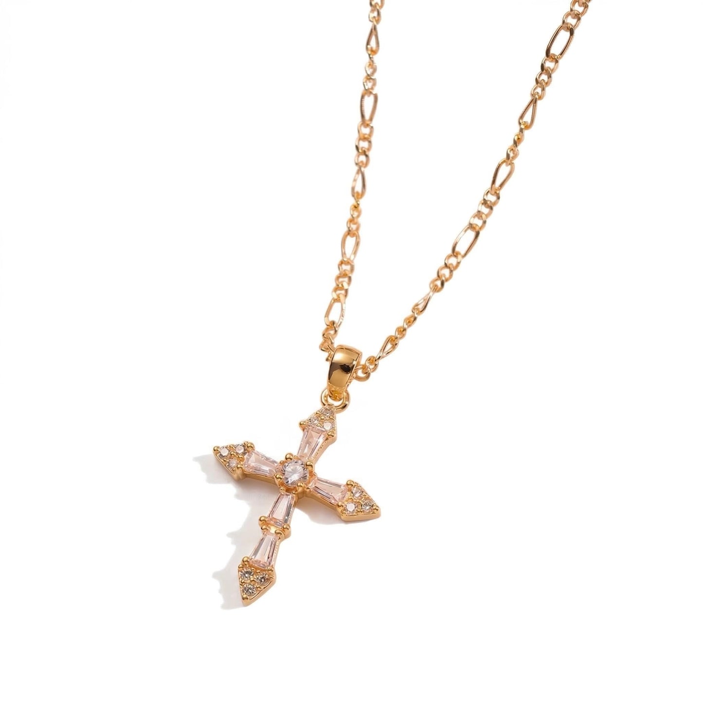 ANDKISS Cross Necklace for Women Trendy 14K Gold Plated Cross Pendant Necklace Dainty Gold Cross Necklaces for Women Jewery Gift