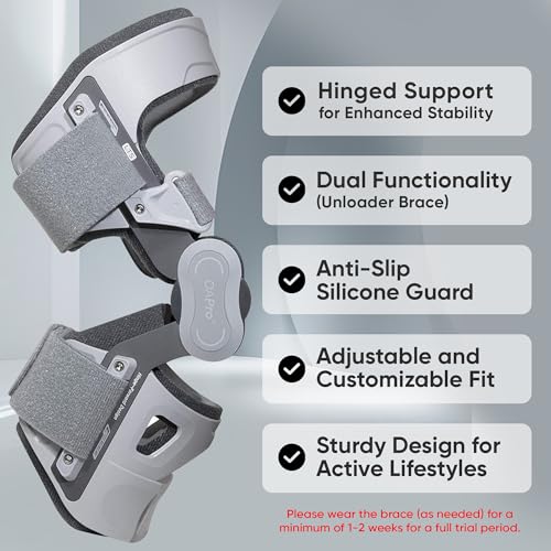 DDS, Inc. OA Pro Decompression Knee Braces - Arthritis Knee Support for Degeneration, Meniscus Tear, Bone-on-Bone Pressure Relief - Dual Unloading for Medial & Lateral Stability (Medium)