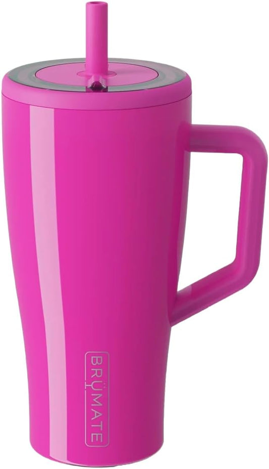 BrÃ¼Mate Era 30 oz Tumbler with Handle & Straw | 100% Leakproof Insulated Water Bottle Tumbler with Lid & Flexible SoftSip Straw | Made of Stainless Steel | Cup Holder Friendly | 30oz (Vivid Magenta)