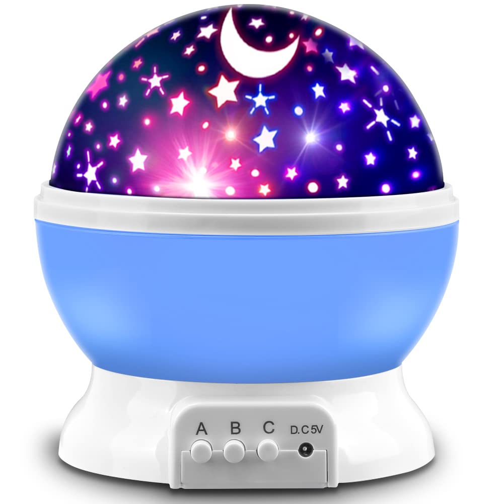 MOKOQI Star Projector, Night Light Lamp Fun Gifts for 1-4-6-14 Year Old Girls and Boys Rotating Star Sky Moon Light Projector for Kids Bedroom Decor -Pink