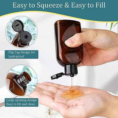 Cosywell Travel Bottles for Toiletries 4pcs 3.4oz Travel Shampoo and Conditioner Bottles TSA Approved Travel Size Containers Leak Proof Small Plastic Squeeze Bottles with Flip Cap