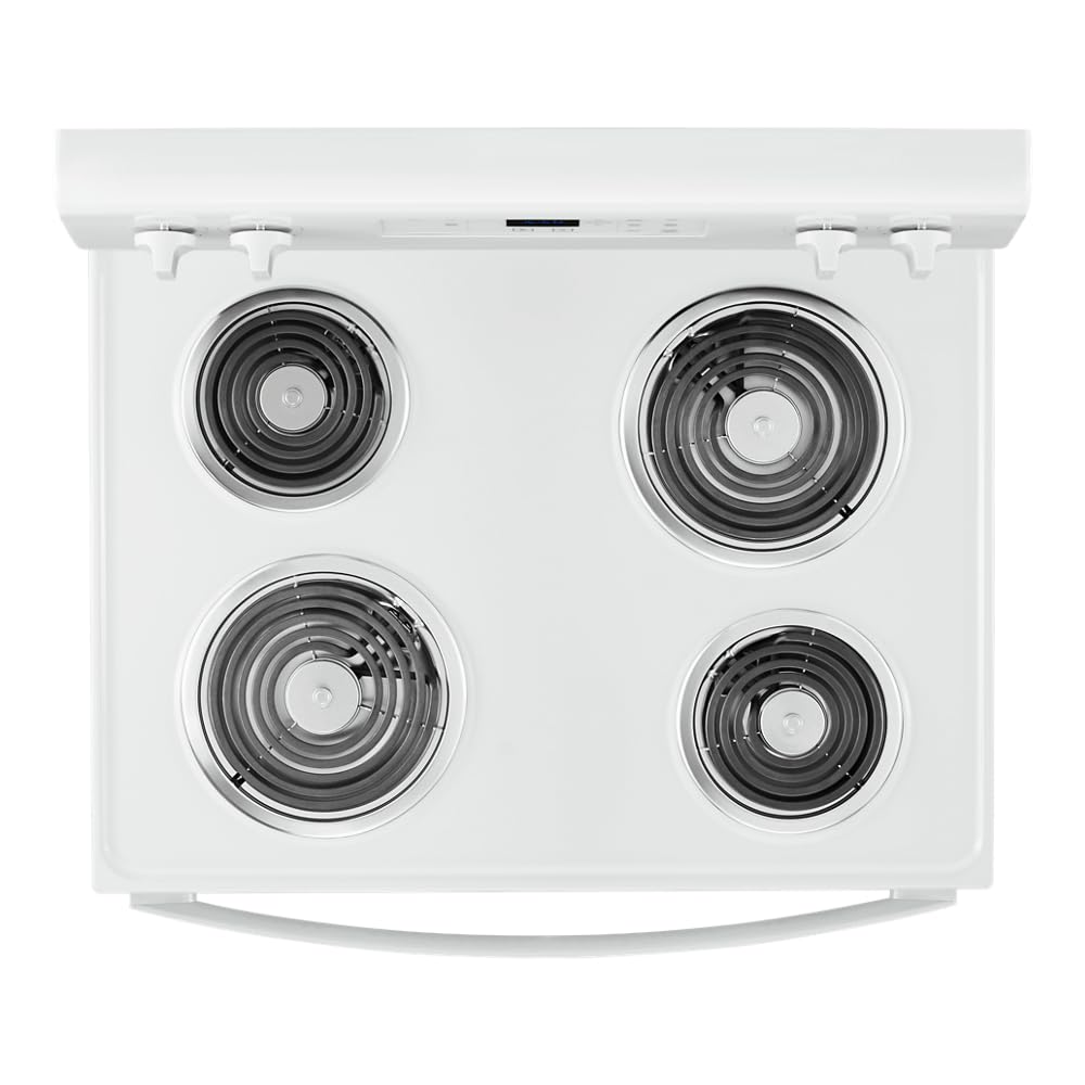 Whirlpool 30 in. 4.8 cu. ft. 4 Burner Element Electric Range with Keep Warm Setting in White with Storage Drawer