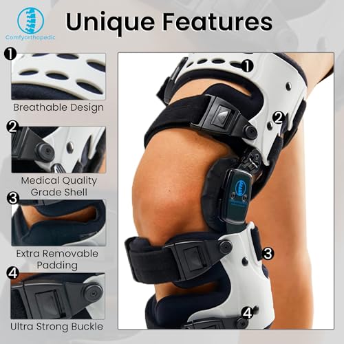 Comfyorthopedic OA Unloader Knee Brace Support for Osteoarthritis, Bone on Bone Arthritis Knee Joint Pain Cartilage Relief, Medial /Inside Plus Size Offloader L1851/L1843 Fits Up to 32in Thigh Circumference
