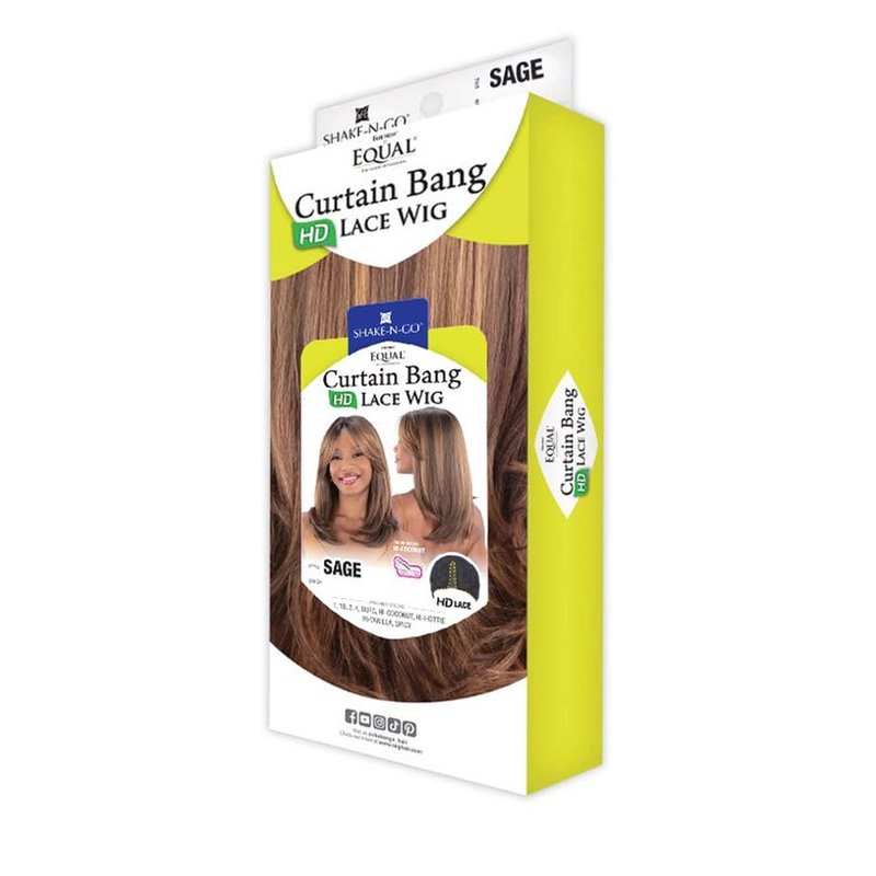 Shake-N-Go Equal Synthetic Curtain Bang Hd Lace Wig - Sage (1 JETBLACK)
