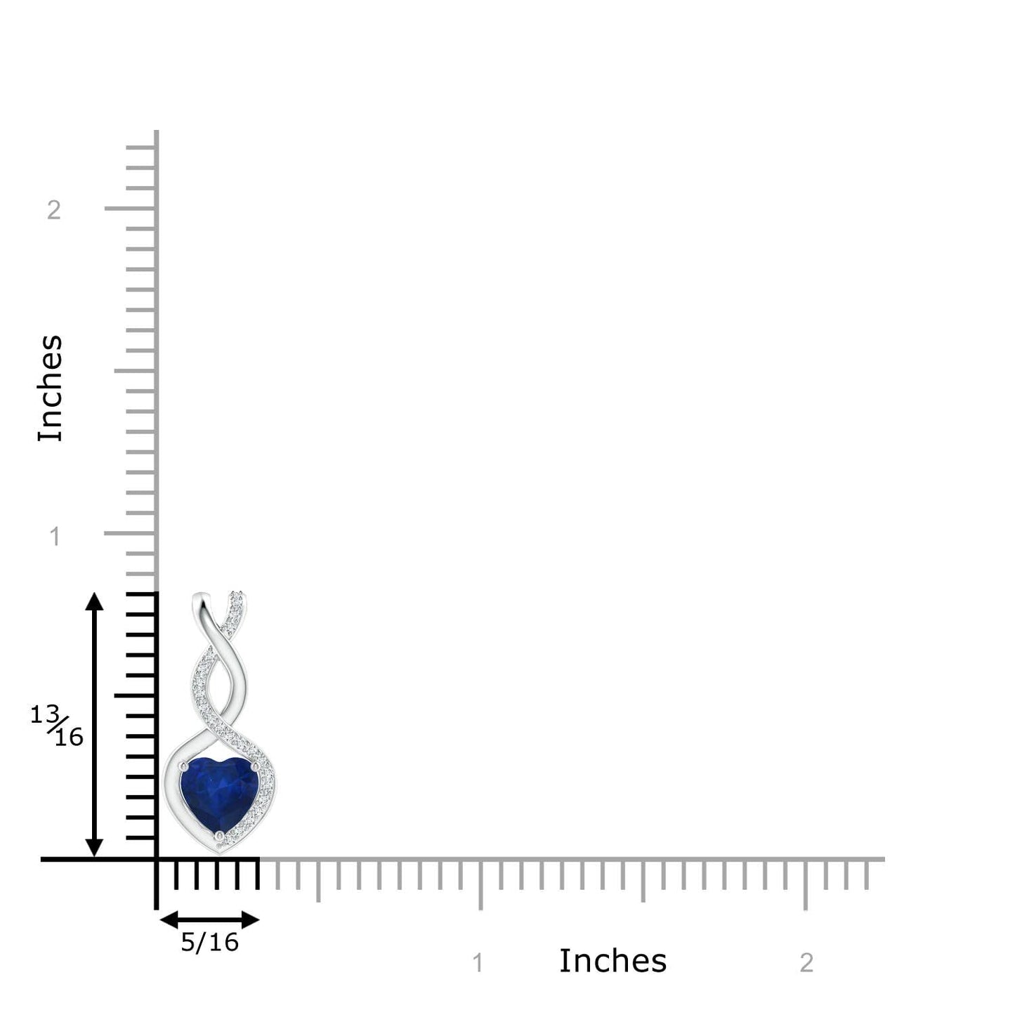 Angara Natural Blue Sapphire Pendant for Women | 0.3 ct Heart Shape Blue Sapphire Diamond Heart Pendant Necklace in White Gold | September Birthday, Anniversary, Gemstone Jewelry Gift | AA | 4mm