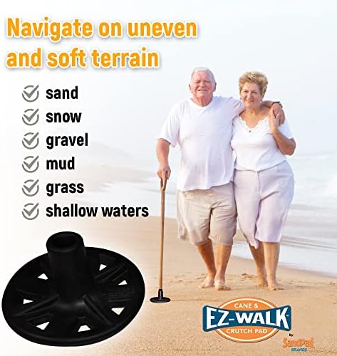 EZ-Walk/SandPad LandPad All Terrain Stabilizer Cane Tips (Single Pack) Made in The USA