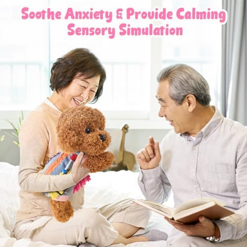 Fidget Blanket for Elderly with Dementia Fidget Dog Blanket Activities and Gift for Senior with Alzheimer’s or Dementia