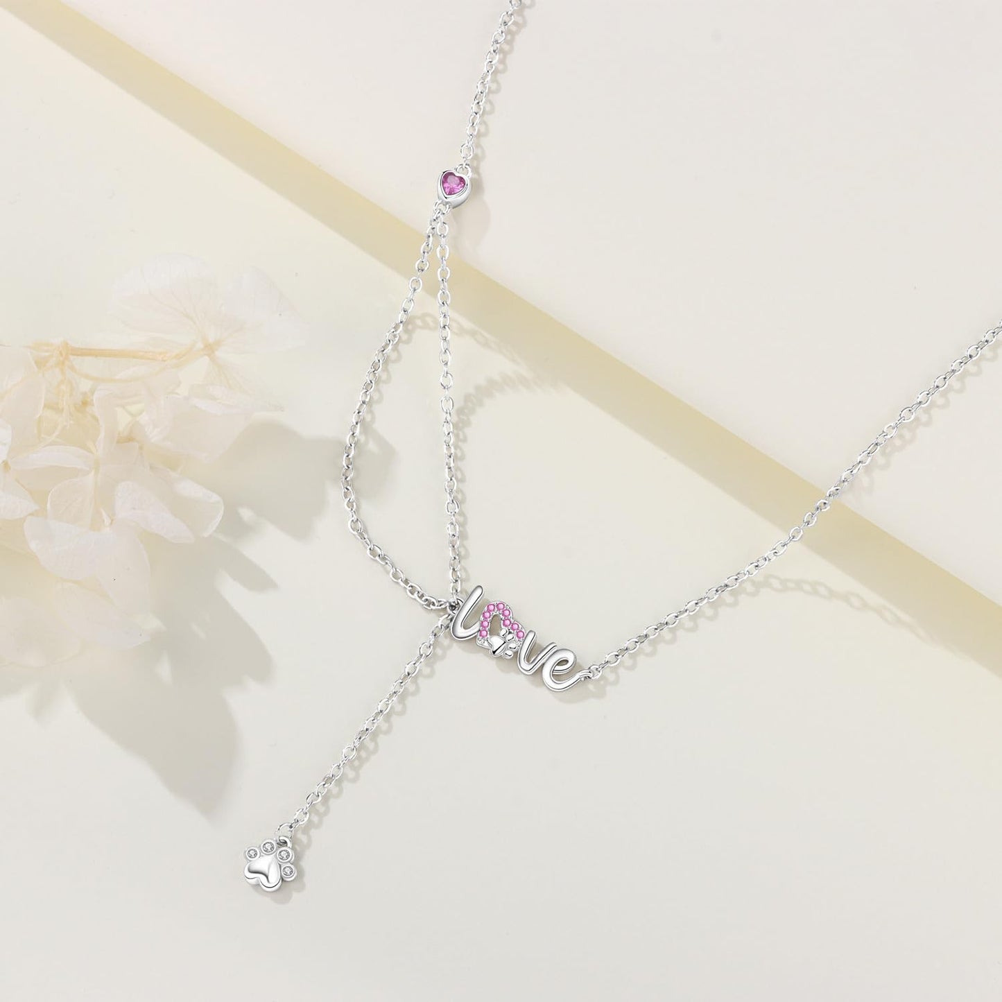 MISEFF 925 Sterling Silver Fashion Pendant Necklace for Women，Fashion Jewelry, 18K Gold Plated， Advanced Retro Series Link Chains ，Basic Multifunctional Accessories Suitable for Multiple Occasions and Daily Wear (cute pet)