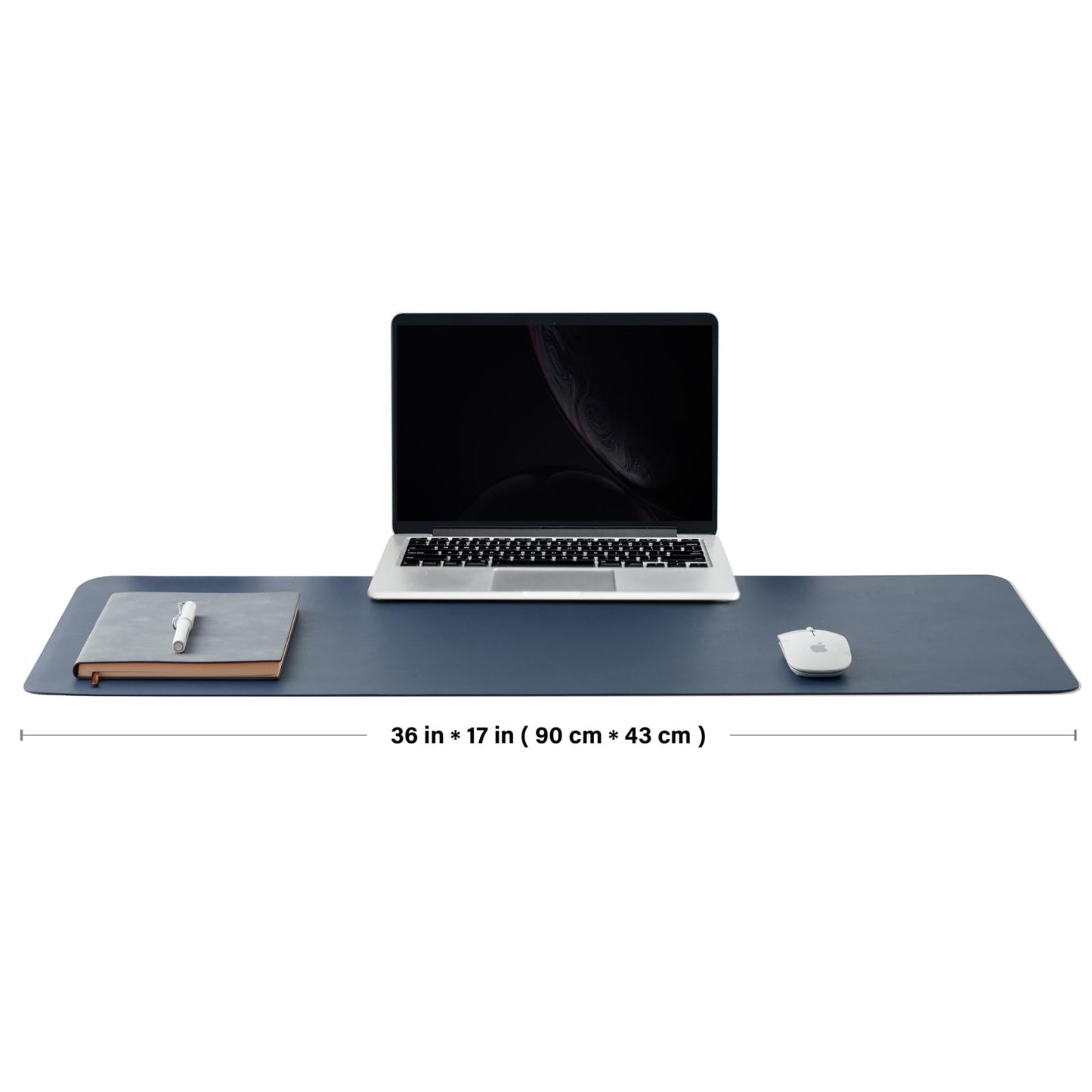 Cork Desk Mat - Dual-Sided Desk Pad for Office and Home - Desk Organization and Accessories - Ideal for Large Mouse Pad and Desk Mats on Top of Desks(Dark Blue,90cmx 43cm)