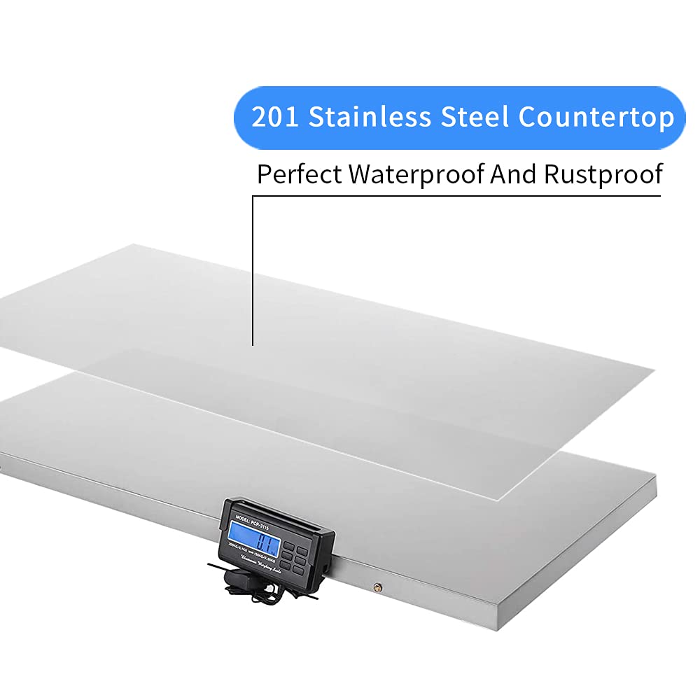 Spritool New Model 1100LB(500 KG *0.1 KG) Large Platform 41 inch Postal Digital Shipping Livestock Scale Pets Scale Small Cow or Pig Scale Animal Scale Dog Scale with Both Plug and Battery