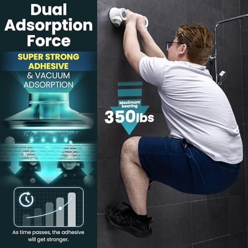 TAILI Grab Bars for Bathtubs and Showers, Super Strong Adhesive Grab Bar for Seniors, Bathroom Safety Grip for Microcrack Tile, Shower Handles Rails for Elderly,Drill-Free Waterproof(350 lbs Capacity)