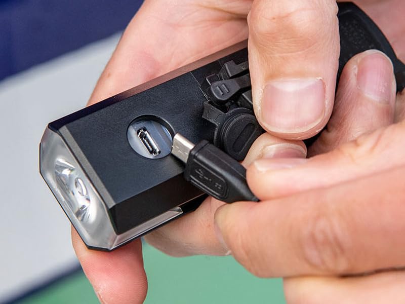 Brompton Front USB Rechargeable Bike Light – 500 Lumens | Handlebar Mount | Lithium Battery | Black