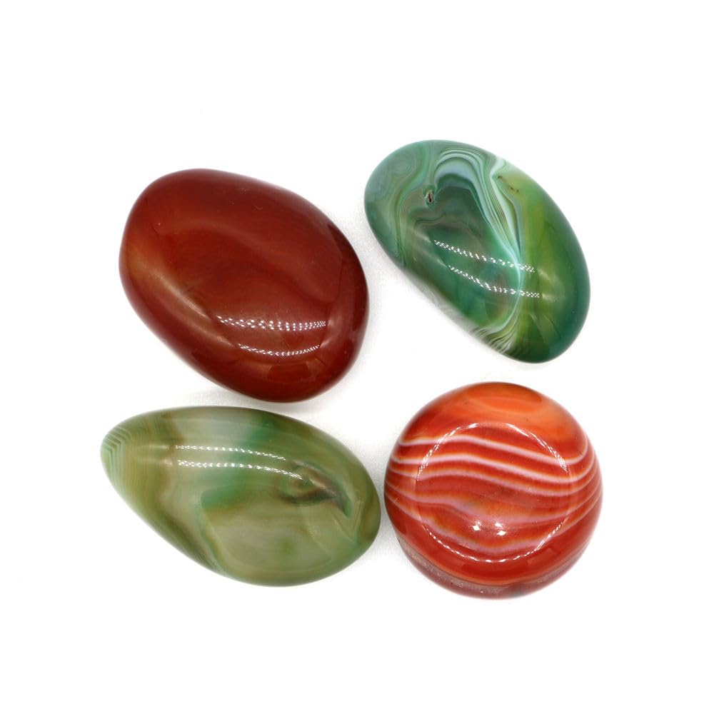 Natural Crystal and Healing Stones Set 4 Pc Agate Stones Rock Gemstones Witches Reiki Energy Balancing Meditation Divination Home Decor DIY