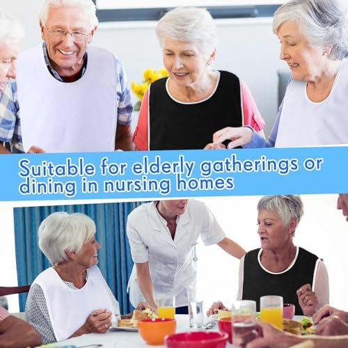 Adult Bibs Washable Clothing Protector for Men Women Adjustable Eating Cloth for Elderly Seniors and Disabled