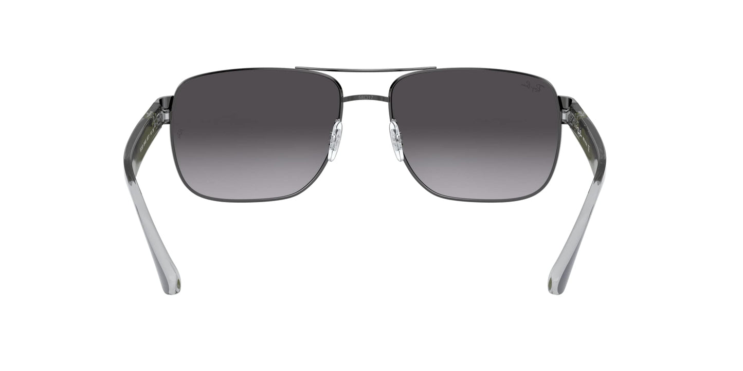 Ray-Ban Mens RB3530 Square Sunglasses, Gunmetal/Light Grey Gradient Dark Grey, 58 mm