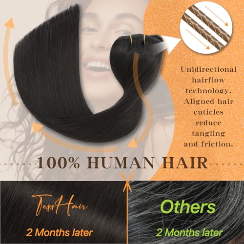 Remy Hair Extensions Clip in Human Hair Natural Black Clip in Extensions Real Human Hair 18 Inch Real Hair Extensions Clip in Human Hair Straight Human Hair Clip Ins 120g 7Pcs