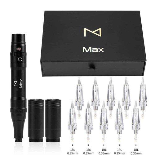 M Permanent Makeup Machine - Microblading Machine, Eyebrow Tattoo Machine - Microshading, Lip, Ombre Brows Machine - Wireless Machine Kit - Achieve Flawless Results (Black)