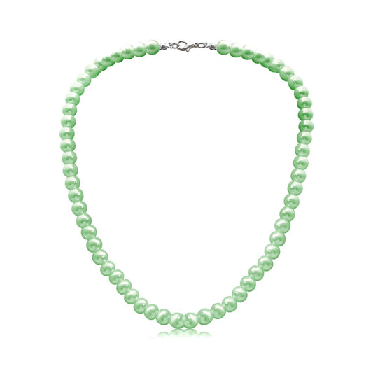 8mm Pearl Choker Necklace Multicolor 1920s Dainty Beads Necklace Costume Prom Party Statement Jewelry for Women-light green