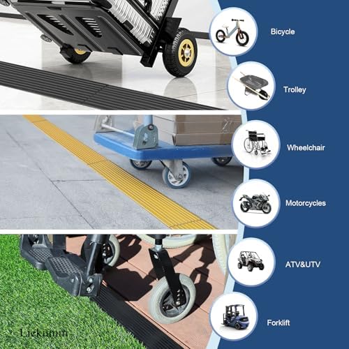 LIEKUMM 1" Rise PVC Threshold Ramp for Doorways, Wheelchair Ramp with 1700 lbs Capacity, Portable Door Ramp for Electric Wheelchairs, Strollers, Garage, Robot Vacuums, Yellow