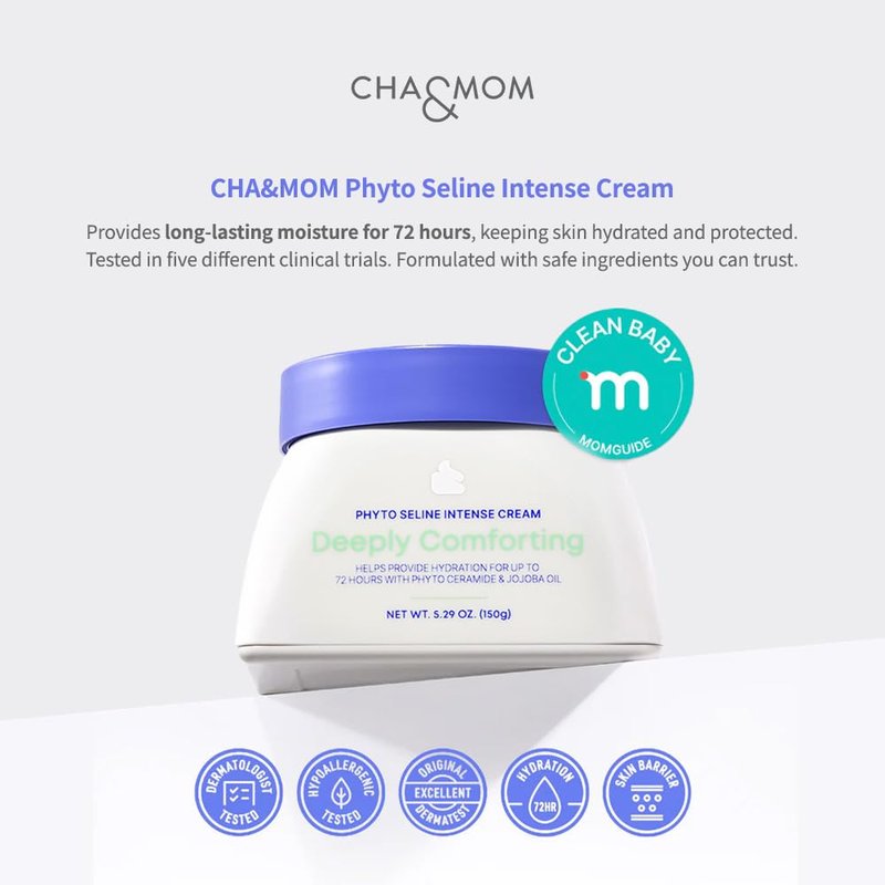 CHA&MOM Phyto Seline Intense Baby Cream, 5.29oz – Sensitive Skin Moisturizer, Ultra Hydration for Face & Body