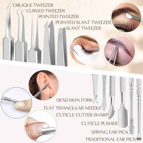 [16 Pcs] Blackhead Remover Tools 2025 Latest Pimple Popper Tool Kit | Stainless Steel Professional Pimple Extractor Tool Kit for Blackheads, Blemish, Comdone, Acne, Zit, and Whiteheads for Face & Nose