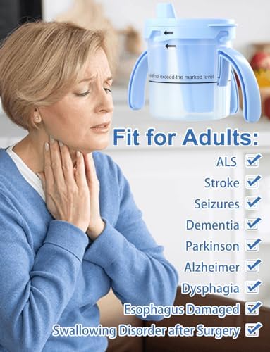 Dysphagia Cups for Adults 5cc 10cc 15cc, Limited Slow Flow Dysphagia Regulating Drinking Cup for Elderly People with Swallowing Disorders, Prevent Choking and Aspiration