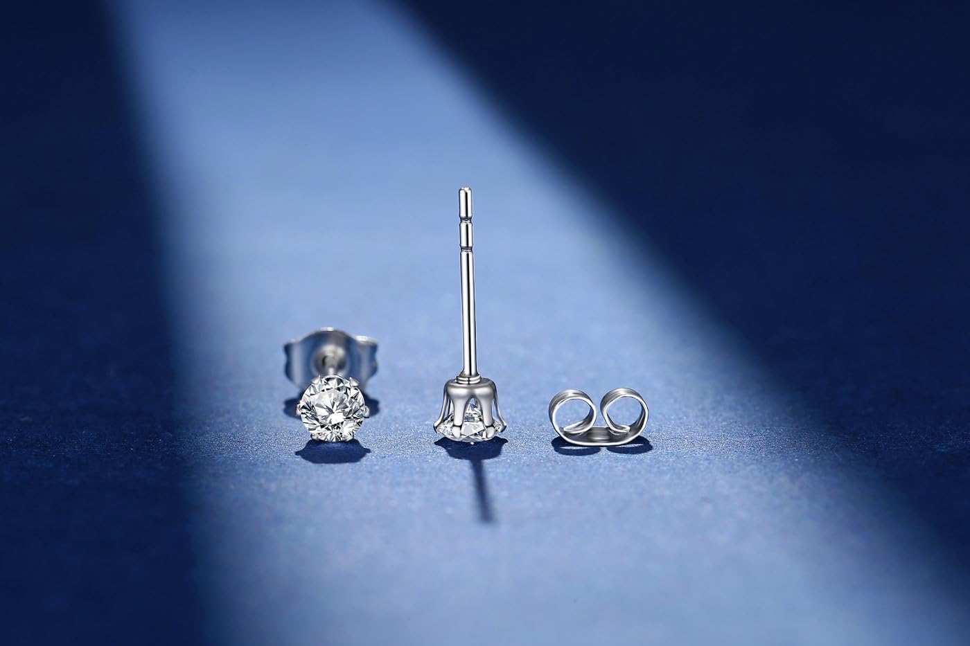 FOSIR Stud Earrings for Women, Stainless Steel 9 Pairs Cubic Zirconia Earrings Studs for Women, Hypoallergenic Earrings Set, 2mm 3mm 4mm