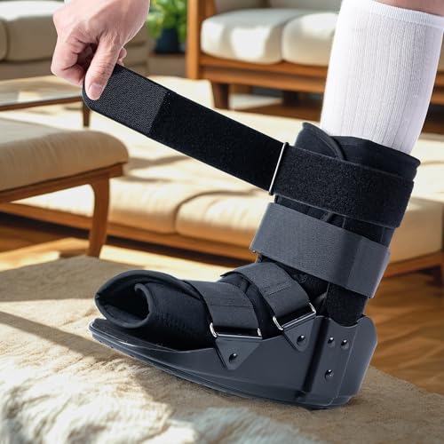 kefit Short Cam Walking Boot, Orthopedic Boot for Ankle Sprain, Foot Injury,X-Large, Black