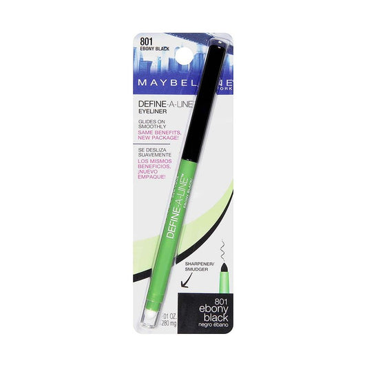 Maybelline Define-A-Line Eyeliner, Ebony Black [801], 1 ea (Pack of 3)