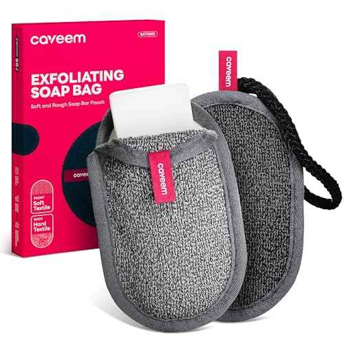 Soap Saver Bag, Rough and Soft Exfoliation Soap Pouch for Bar Soap, Soap Mesh Pocket Bar Holder for Washing Body, Soap Sack Sponge Bag for Shower Bath (2 Pack)