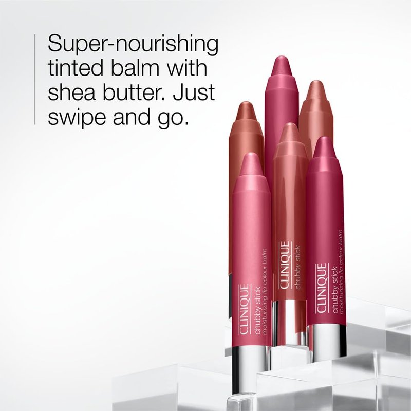 Clinique Chubby Stick Tinted Lip Colour Balm | With Shea Butter | Moisturizing + Hydrating | Natural-Looking Lip Tint, Roomist Rose, 1 Count